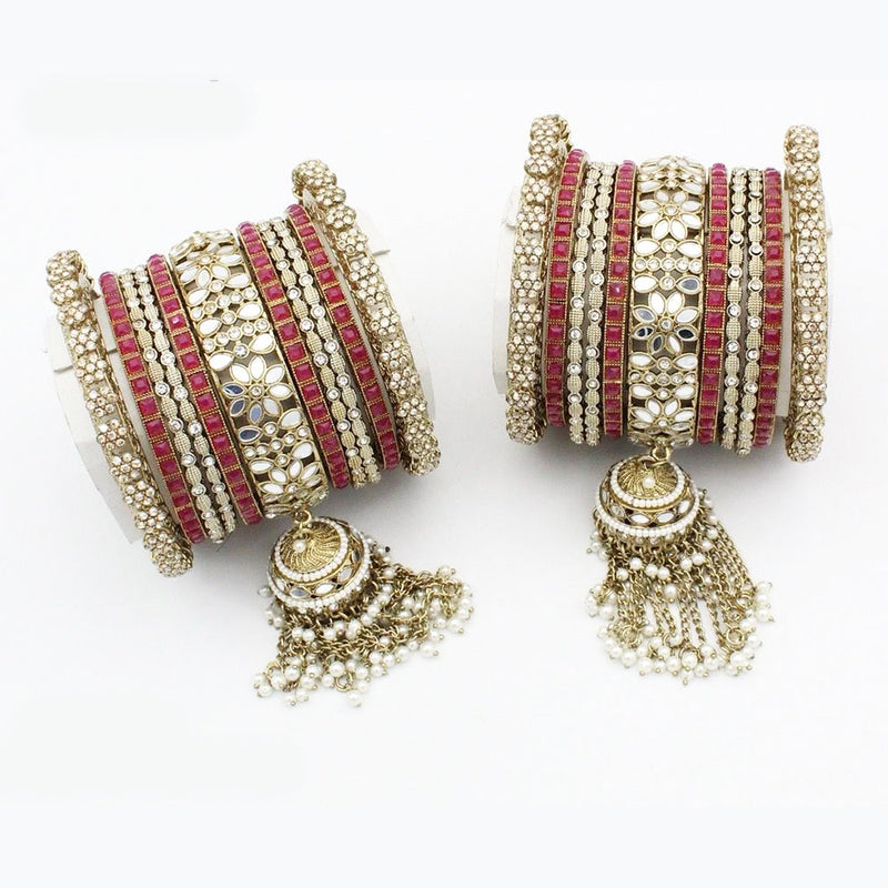 Manisha Jewellery Gold Plated Mirror Bangles Set