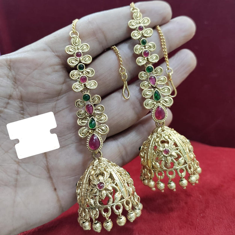 Manisha Jewellery Gold Plated Kundan Jhumki Earrings