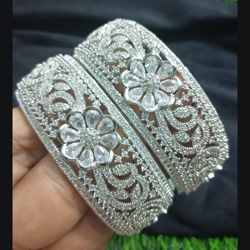 Manisha Jewellery Silver Plated AD Bangles Set