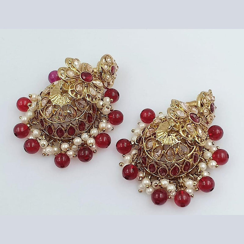 Manisha Jewellery Gold Plated Crystal Stone Jhumki Earrings