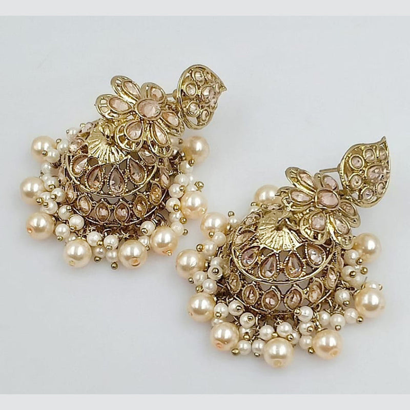 Manisha Jewellery Gold Plated Crystal Stone Jhumki Earrings