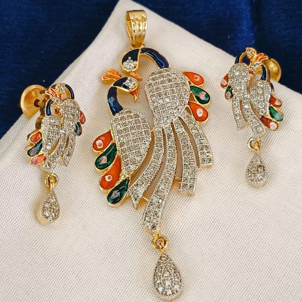 Manisha Jewellery Gold Plated Austrian Stone Pendant Set