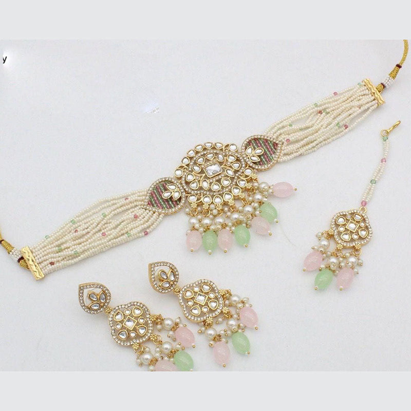 Manisha Jewellery Gold Plated Kundan Choker Necklace Set