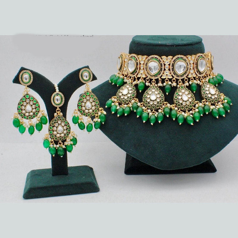 Manisha Jewellery Gold Plated Kundan Stone Choker Necklace Set