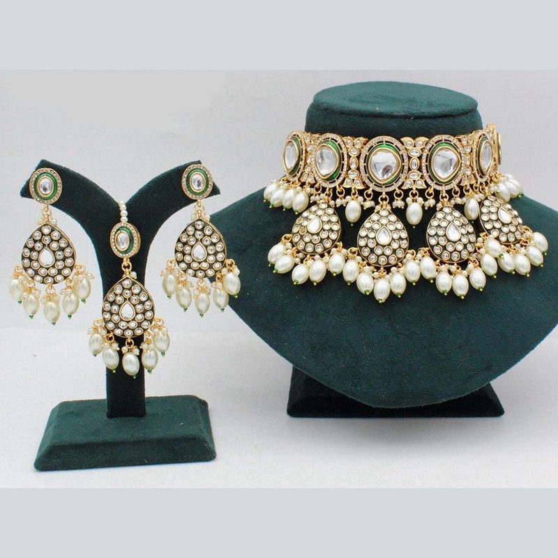 Manisha Jewellery Gold Plated Kundan Stone Choker Necklace Set