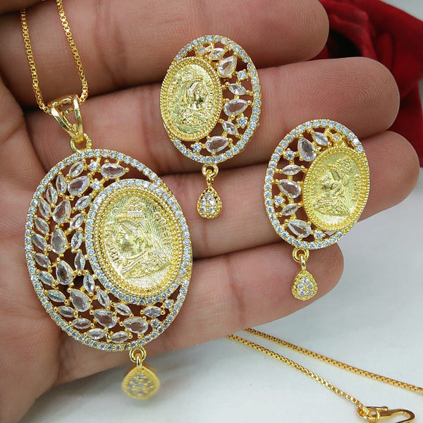 Manisha Jewellery Gold Plated Austrian Stone Chain Pendant Set