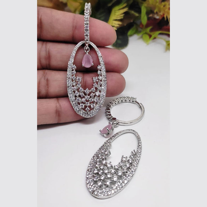 Manisha Jewellery Silver Plated AD Dangler Earrings