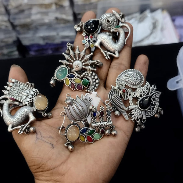 Manisha Jewellery Oxidised Plated Adjustable Ring 1 Piece Only
