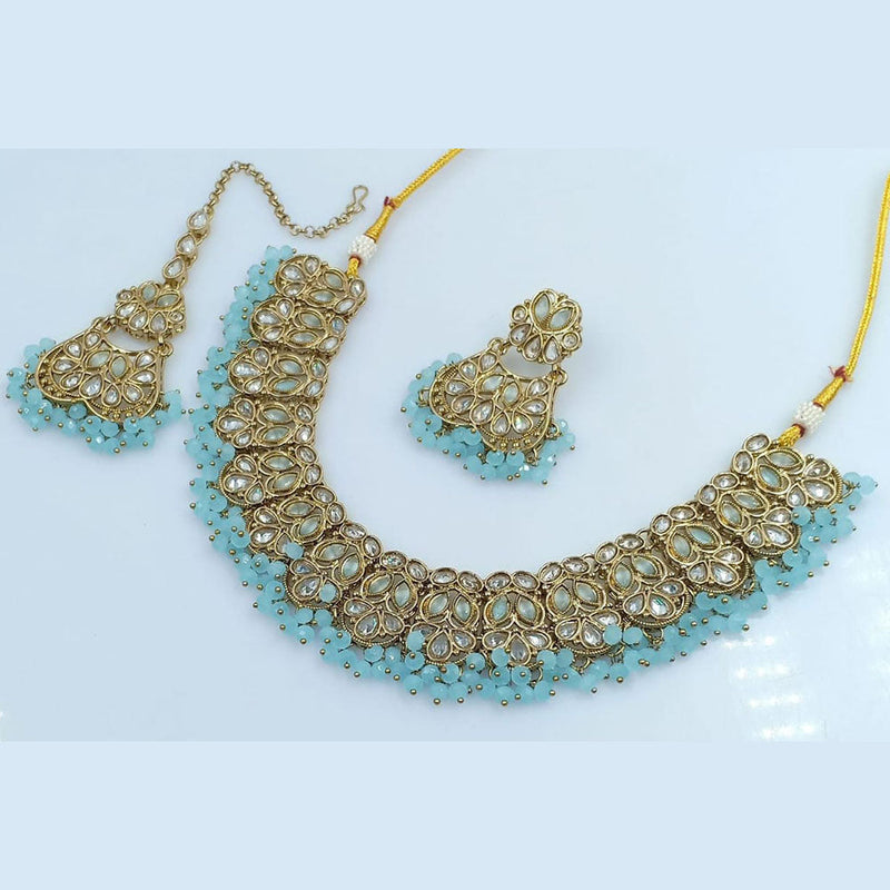 Manisha Jewellery Gold Plated Reverse AD Necklace Set