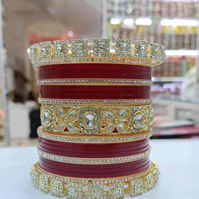 Manisha Jewellery Gold Plated Acrylic Austrian Stone Bangles Set