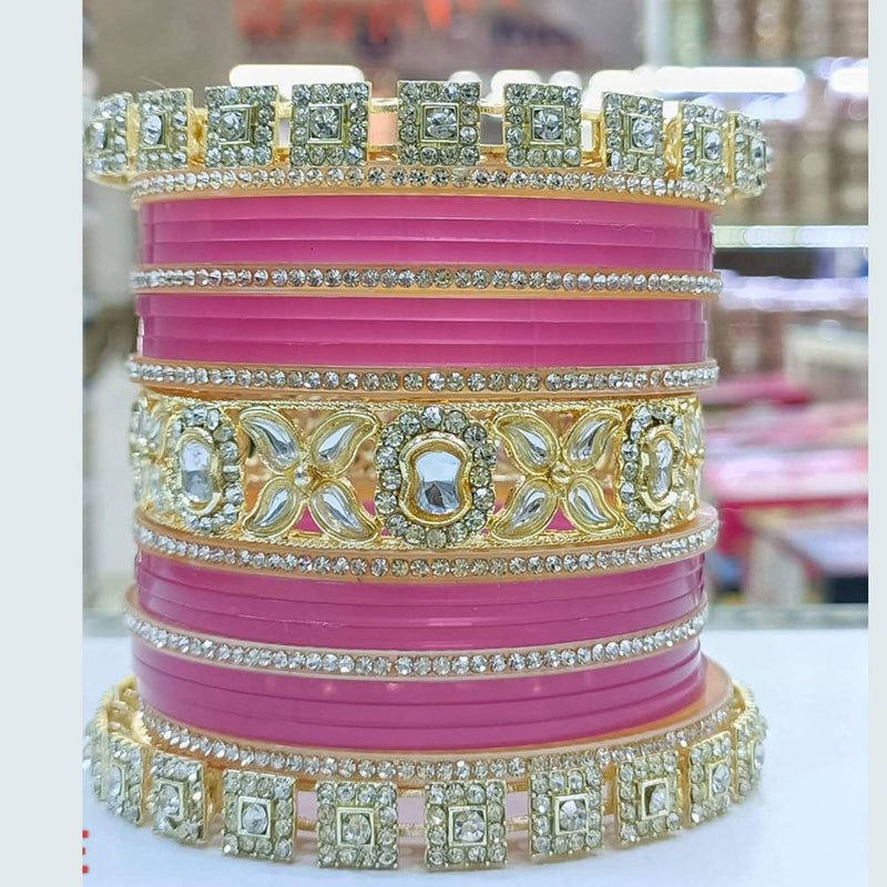 Manisha Jewellery Gold Plated Acrylic Austrian Stone Bangles Set