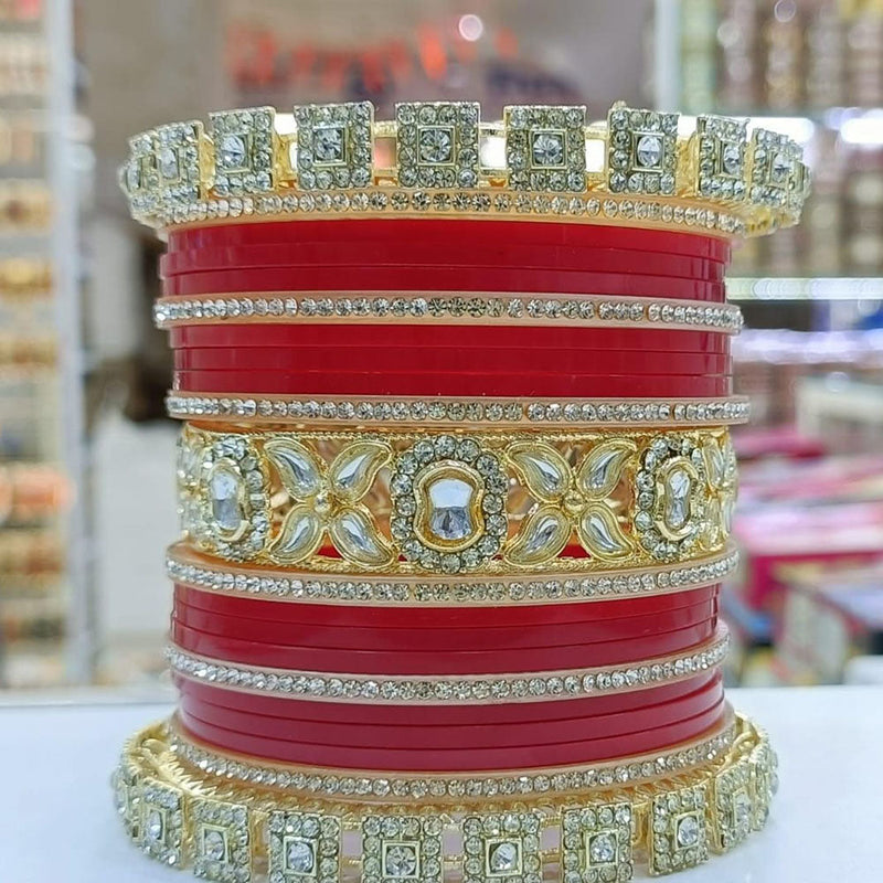 Manisha Jewellery Gold Plated Acrylic Austrian Stone Bangles Set