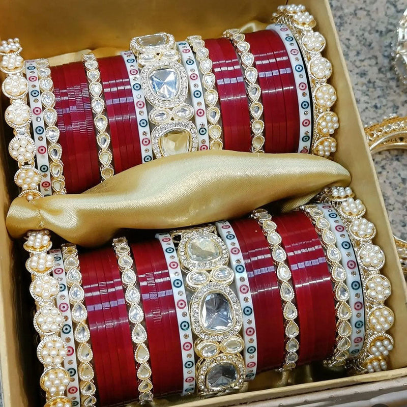 Manisha Jewellery Gold Plated Acrylic Bangles Set