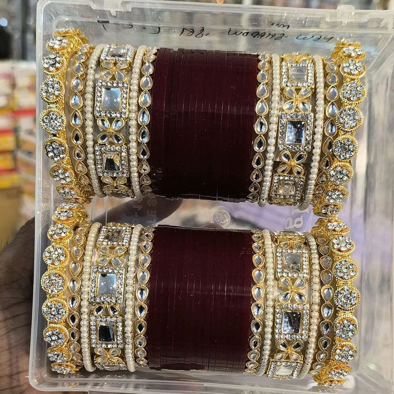 Manisha Jewellery Gold Plated Acrylic Bangles Set