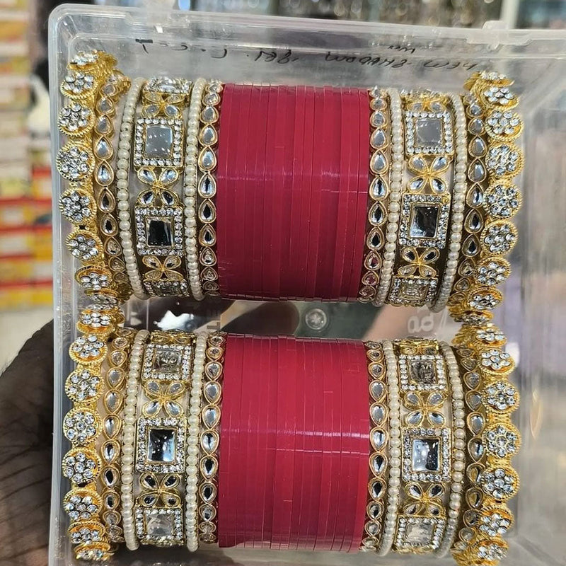 Manisha Jewellery Gold Plated Acrylic Bangles Set