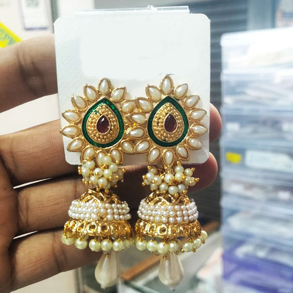 Manisha Jewellery Gold Plated Pearl Jhumki Earrings