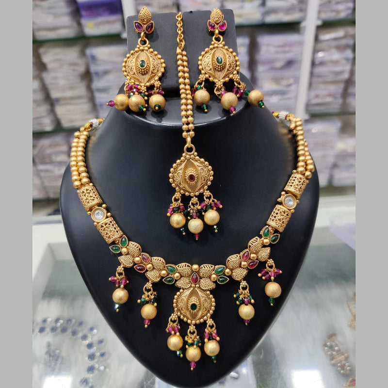 Manisha Jewellery Gold Plated Kundan Necklace Set