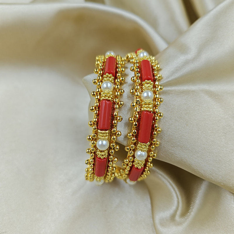 Manisha Jewellery Gold Plated Pearl Bangles Set