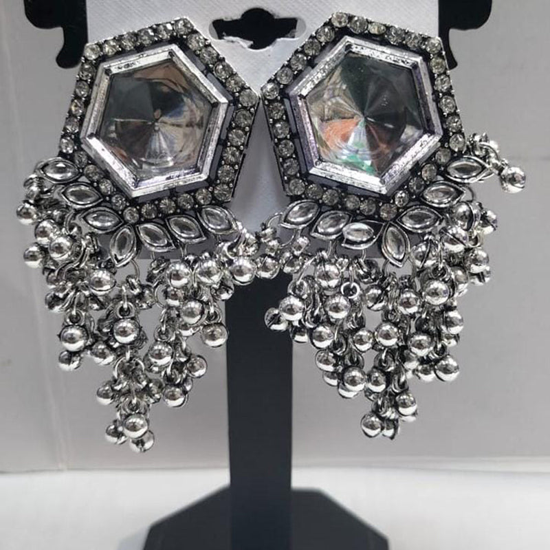 Manisha Jewellery Oxidised Plated Crystal Stone Dangler Earrings