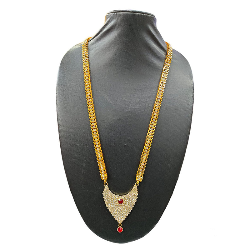 Manisha Jewellery Gold Plated Austrian Stone Long Necklace Set