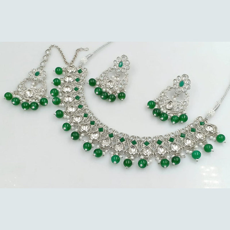 Manisha Jewellery Silver Plated Crystal Stone Necklace Set