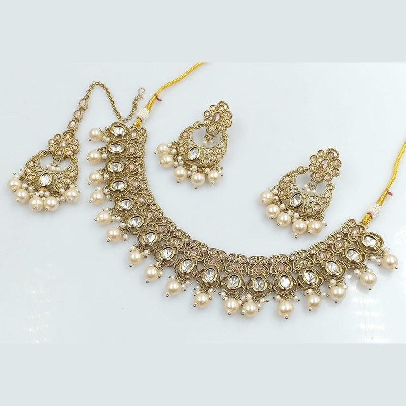 Manisha Jewellery Gold Plated Crystal Stone Necklace Set