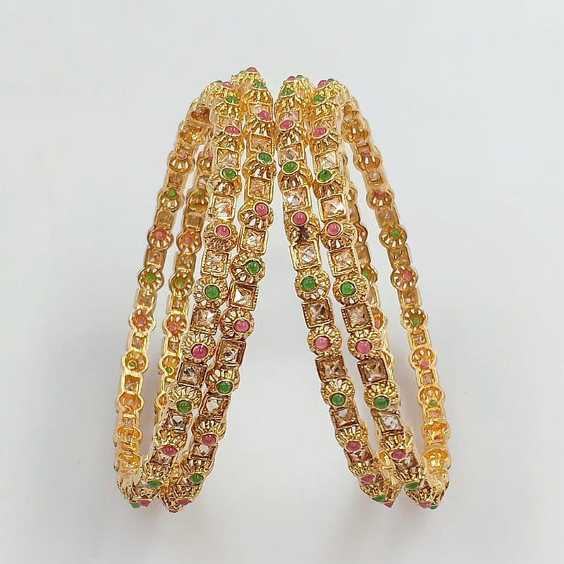 Manisha Jewellery Gold Plated Pota Stone BanglesSet