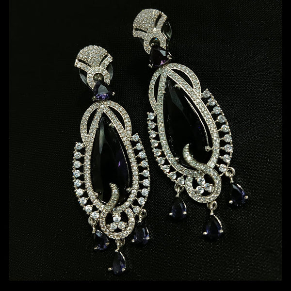 Manisha Jewellery Silver Plated AD Dangler Earrings