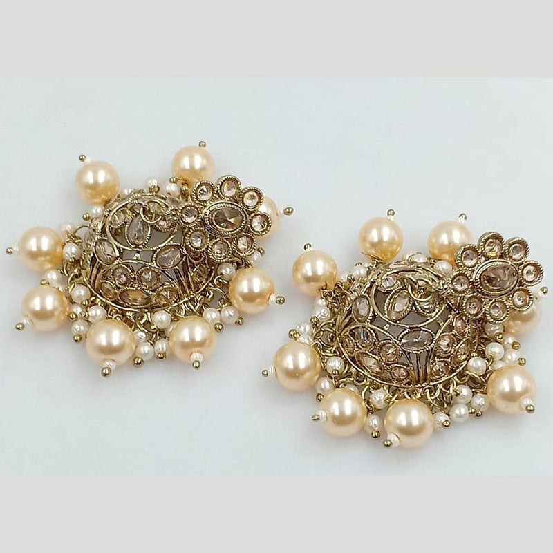 Manisha Jewellery Gold  Plated Crystal Stone Jhumki Earrings