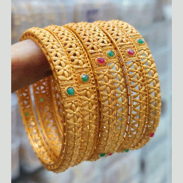 Manisha Jewellery Gold Plated  Pota Stone Bangle Set