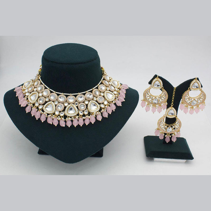 Manisha Jewellery Gold Plated Kundan Stone Necklace Set