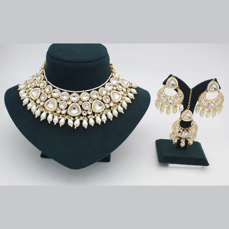 Manisha Jewellery Gold Plated Kundan Stone Necklace Set