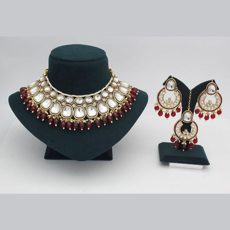 Manisha Jewellery Gold Plated Kundan Stone Necklace Set