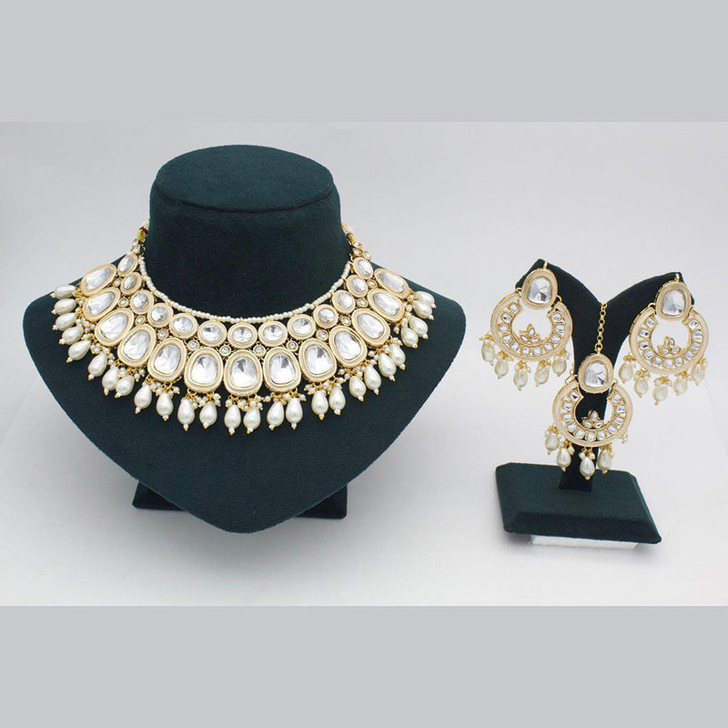 Manisha Jewellery Gold Plated Kundan Stone Necklace Set