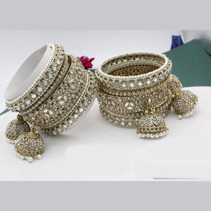 Manisha Jewellery Gold Plated Austrian Stone And Mirror Bangle Set