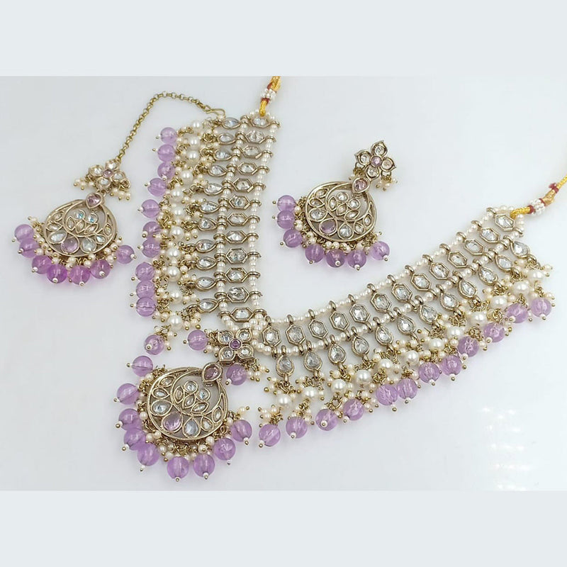 Manisha Jewellery Gold Plated Crystal Stone Necklace Set