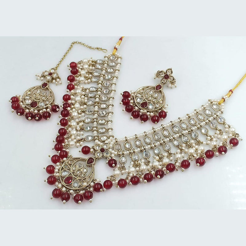 Manisha Jewellery Gold Plated Crystal Stone Necklace Set