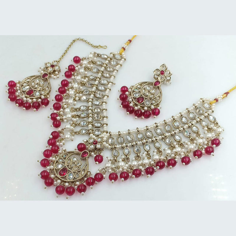 Manisha Jewellery Gold Plated Crystal Stone Necklace Set