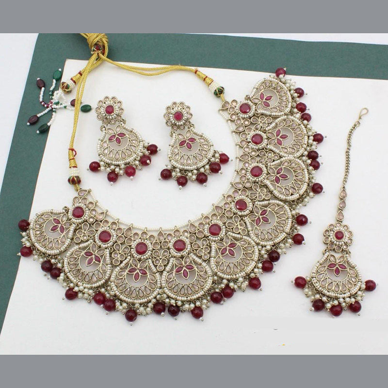 Manisha Jewellery Gold Plated Crystal Stone Necklace Set