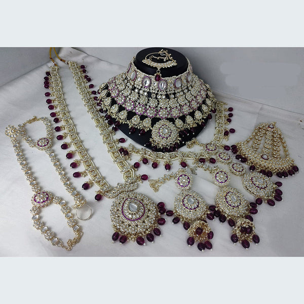 Manisha Jewellery Gold Plated Kundan Stone And Beads  Bridal Set