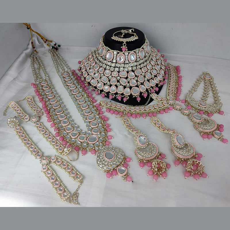 Manisha Jewellery Gold Plated Kundan Stone And Beads Bridal Set