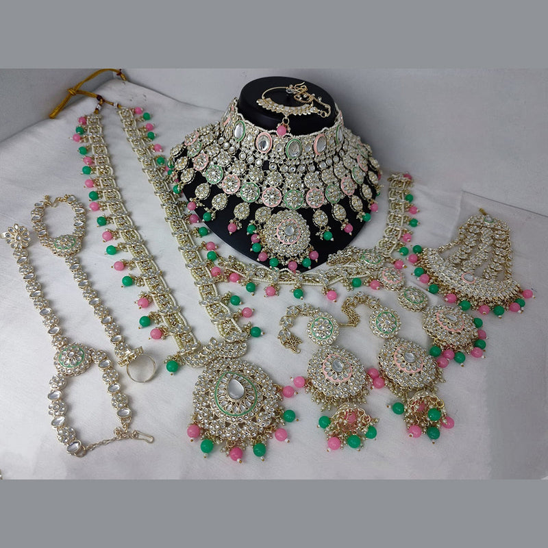 Manisha Jewellery Gold Plated Kundan Stone And Beads Bridal Set