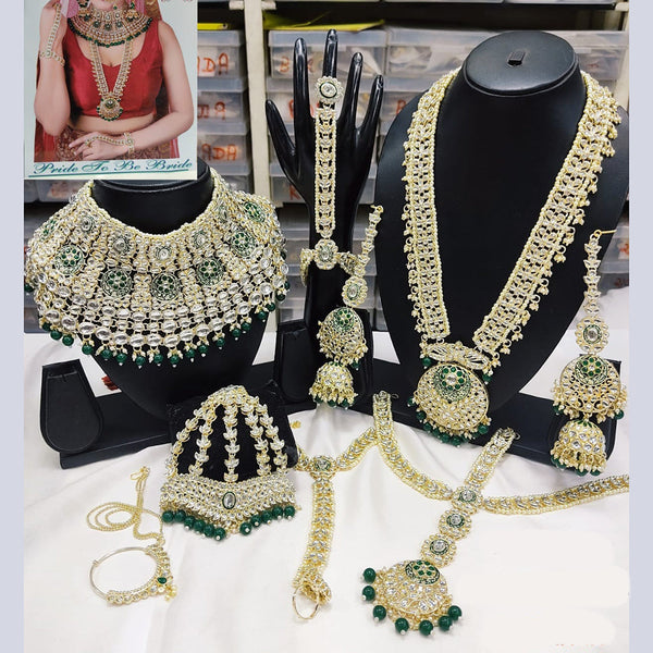 Manisha Jewellery Gold Plated Kundan Stone And Beads  Bridal Set