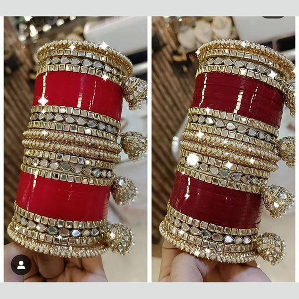 Manisha Jewellery Gold Plated Mirror Acrylic Bangles Set (1 Piece Only)