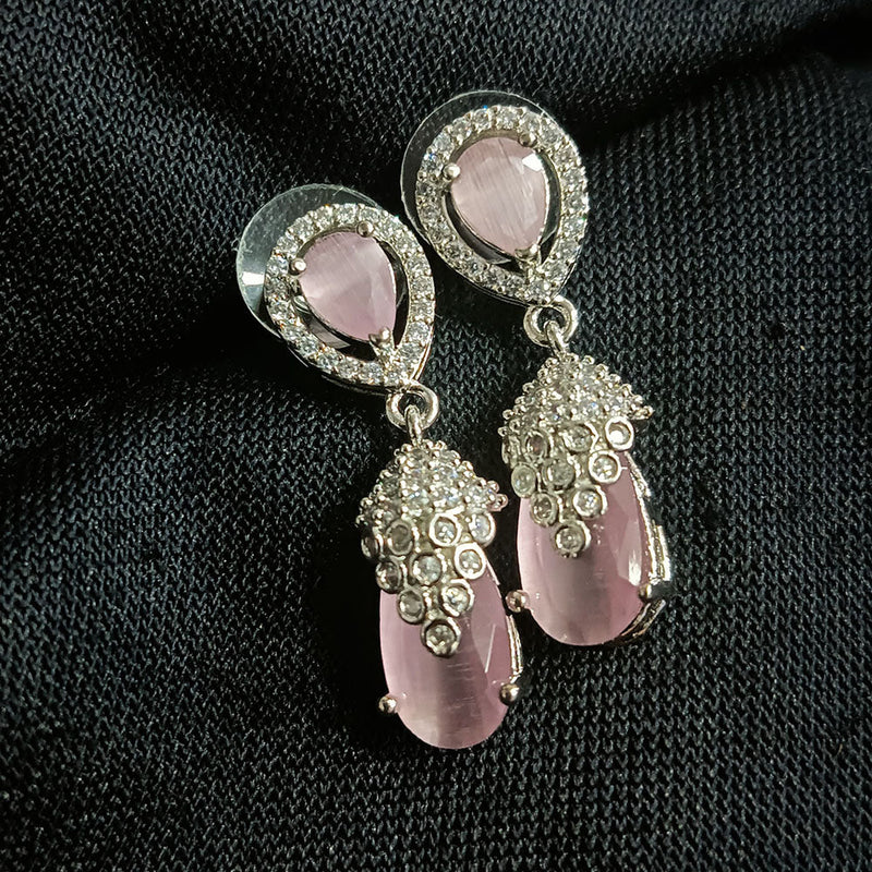 Manisha Jewellery Silver Plated AD Dangler Earrings