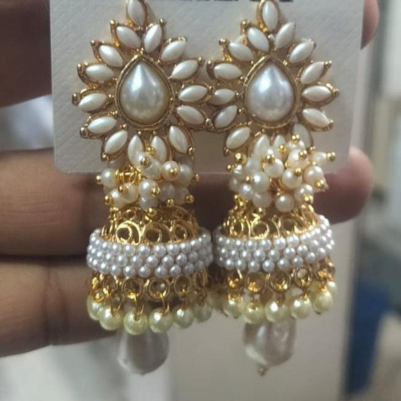 Manisha Jewellery Gold Plated Pearl Jhumki Earrings