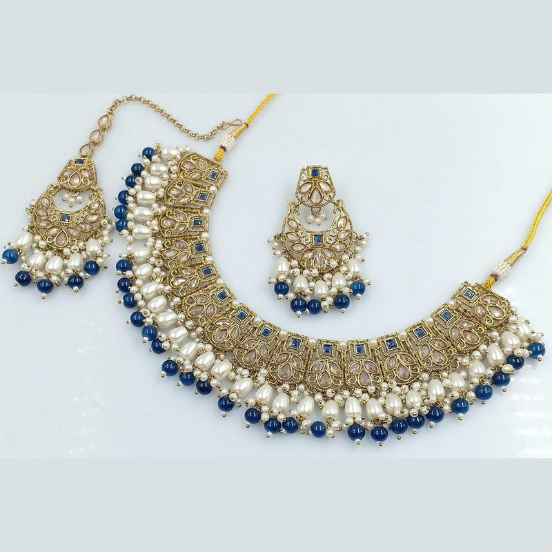 Manisha Jewellery Gold Plated Crystal And Pearls Necklace Set