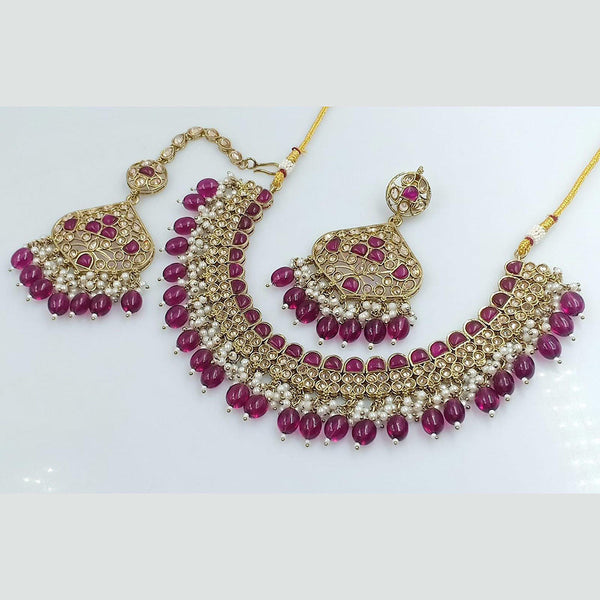 Manisha Jewellery Silver Plated Crystal And Pearls Necklace Set