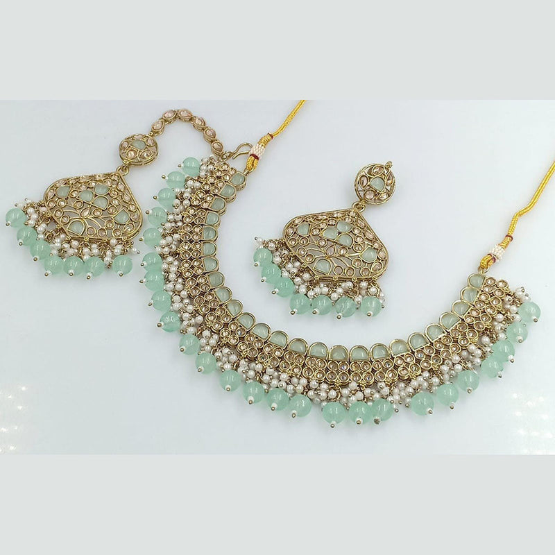 Manisha Jewellery Silver Plated Crystal And Pearls Necklace Set