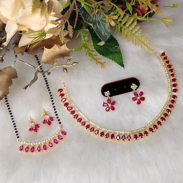 Manisha Jewellery Gold Plated Austrian Stone Combo Set